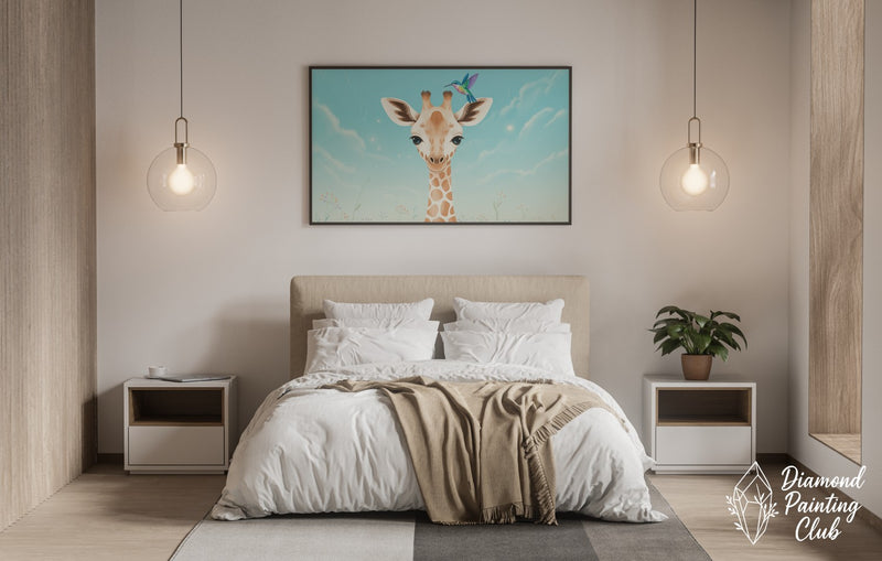 Broderie Diamant Girafe sous le Soleil