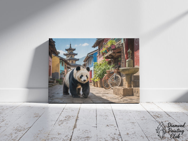 Broderie Diamant Panda dans la Vieille Ville