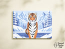 Broderie Diamant Tigre Neige