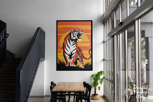 Broderie Diamant Tigre Rugissement