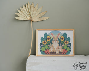 Broderie Diamant Famille de Lapins