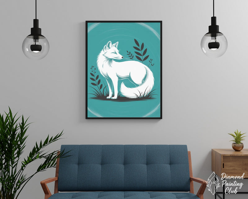 Broderie Diamant Renard Arctique