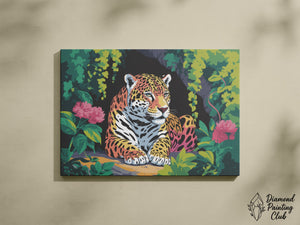 Broderie Diamant Jaguar au Repos