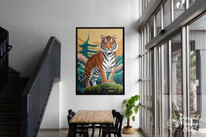 Broderie Diamant Tigre Pagode