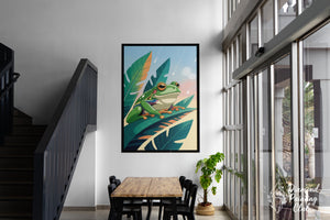 Broderie Diamant Grenouille Tropicale
