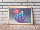 Broderie Diamant Verre Hibiscus