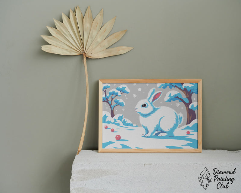 Broderie Diamant Lapin dans la Neige