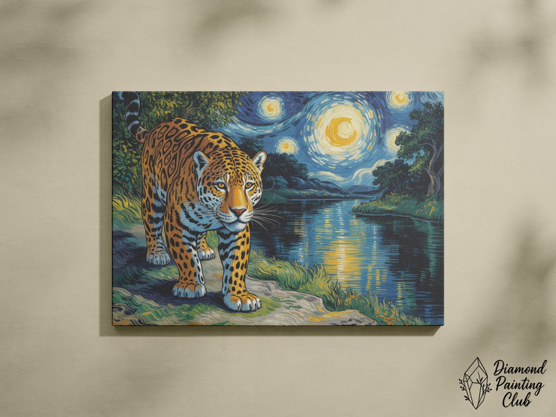 Broderie Diamant Nuit Étoilée et Jaguar