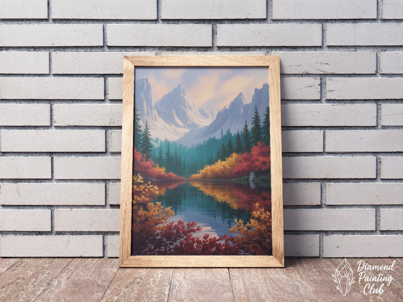 Broderie Diamant Lac Montagne