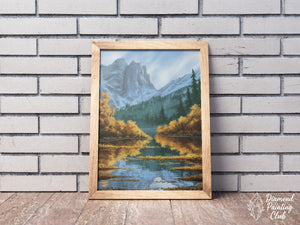 Broderie Diamant Montagne Calme