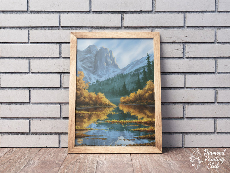Broderie Diamant Montagne Calme