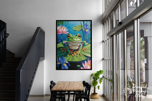 Broderie Diamant Grenouille Fleurie