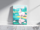 Broderie Diamant Lapin au Bord du Lac