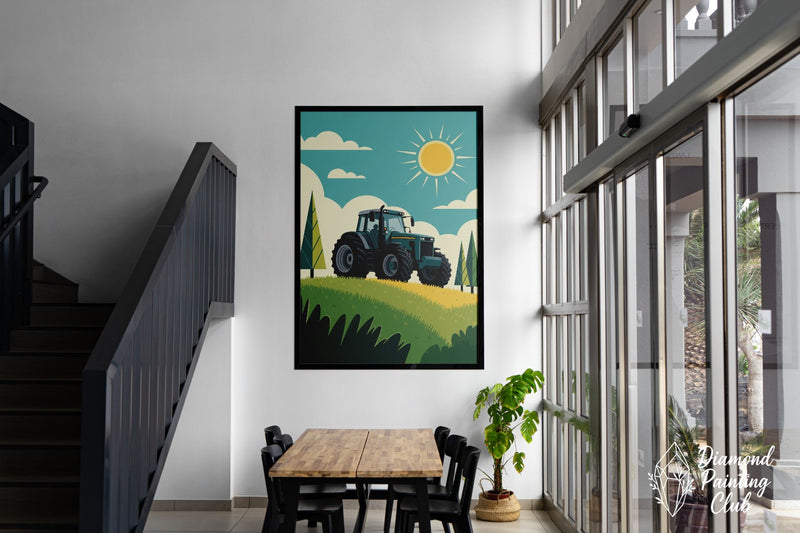 Broderie Diamant Tracteur Vintage