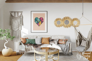 Broderie Diamant Cœur Géométrique