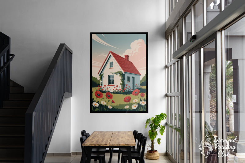 Broderie Diamant Champêtre et Coquelicots