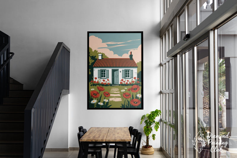 Broderie Diamant Cottage Fleuri