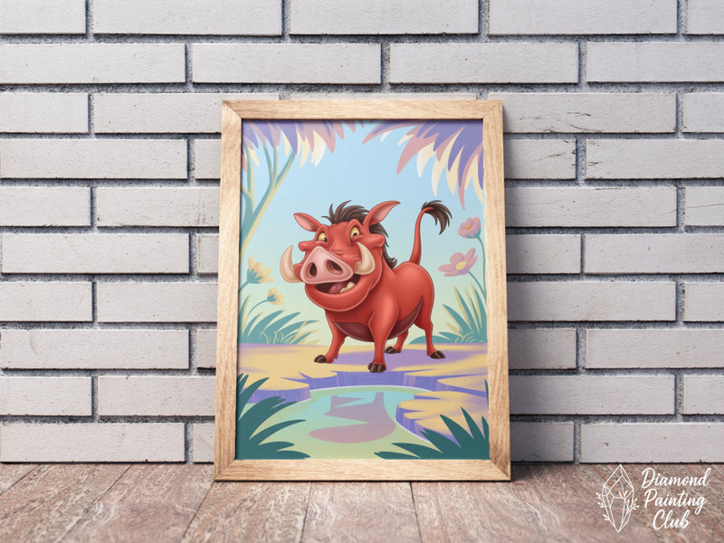 Broderie Diamant Pumbaa Souriant