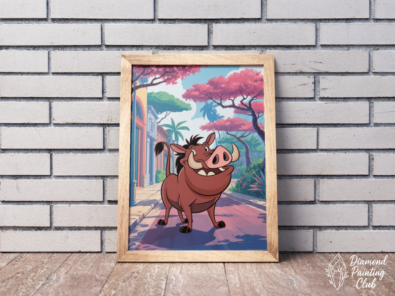 Broderie Diamant Pumbaa en Ville Tropicale
