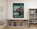 Broderie Diamant Capybara sous la Pluie