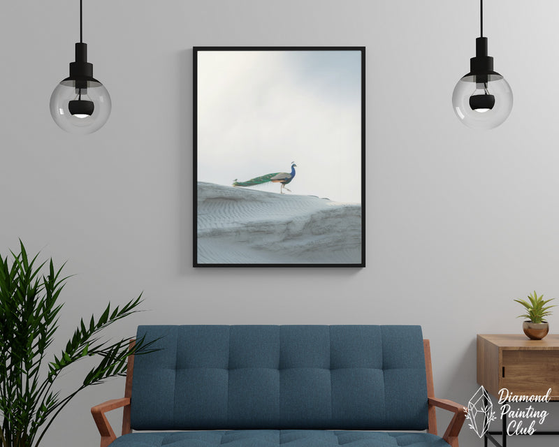 Broderie Diamant Paon Désertique