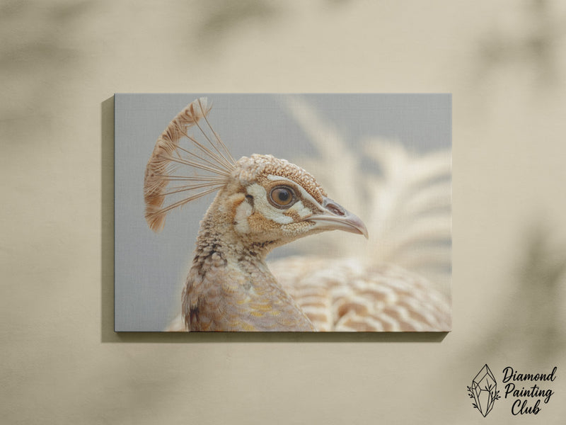 Broderie Diamant Paon Blanc