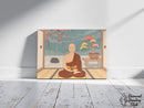 Broderie Diamant Moine Zen au Jardin
