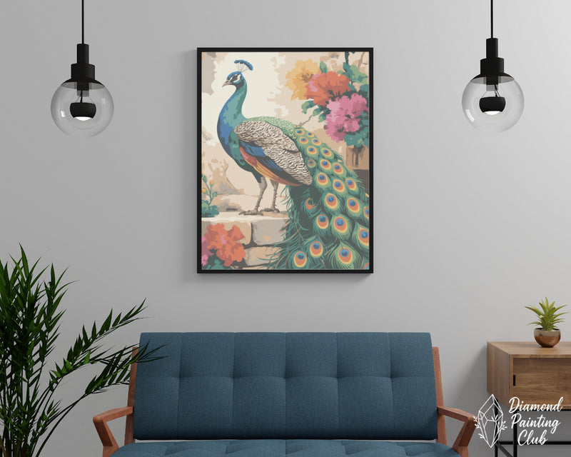 Broderie Diamant Paon Albâtre