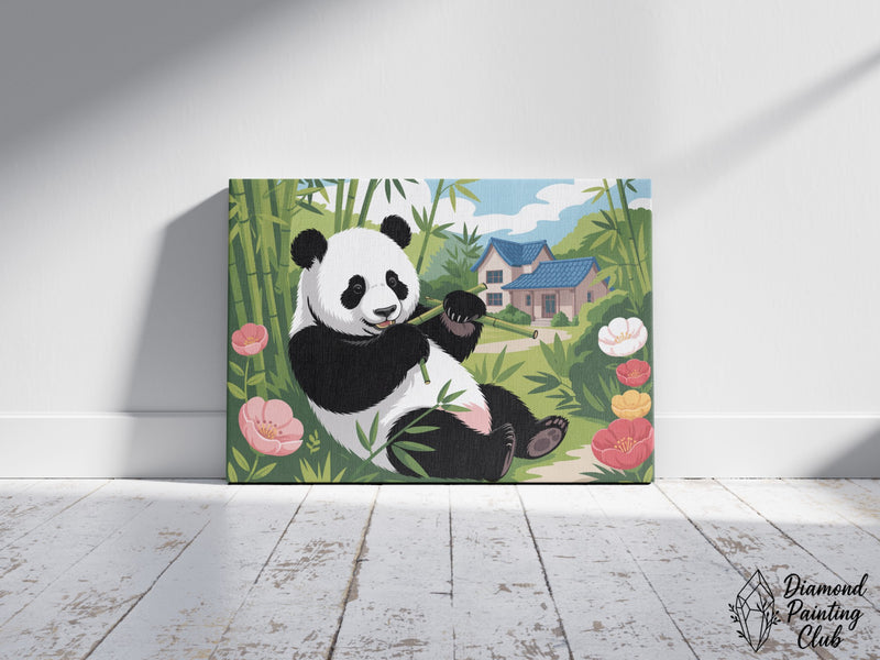 Broderie Diamant Panda dans la Bambouseraie