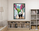 Broderie Diamant Panda dans une Allée Lumineuse