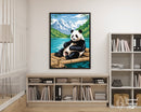 Broderie Diamant Panda Flottant sur Lac