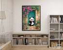 Broderie Diamant Panda Devant la Porte