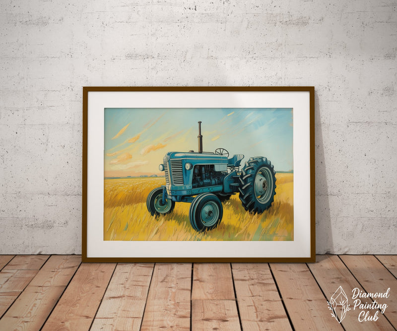 Broderie Diamant Tracteur Soleil