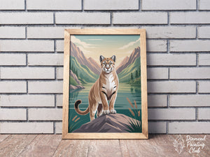 Broderie Diamant Puma Montagnes