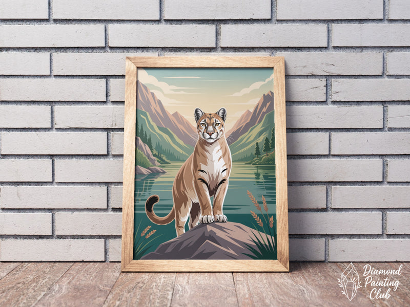 Broderie Diamant Puma Montagnes