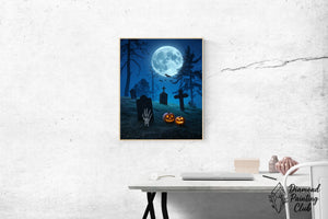 Broderie Diamant Main Squelette d'Halloween