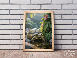 Broderie Diamant Tortue Géante Tropicale