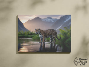 Broderie Diamant Jaguar au Lac