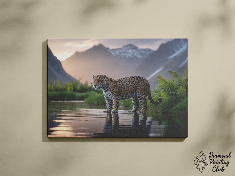 Broderie Diamant Jaguar au Lac
