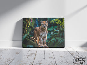 Broderie Diamant Puma de la Jungle