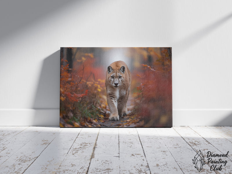 Broderie Diamant Puma sur Sentier Automnal