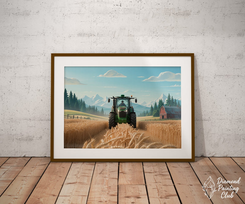 Broderie Diamant Tracteur Récolte