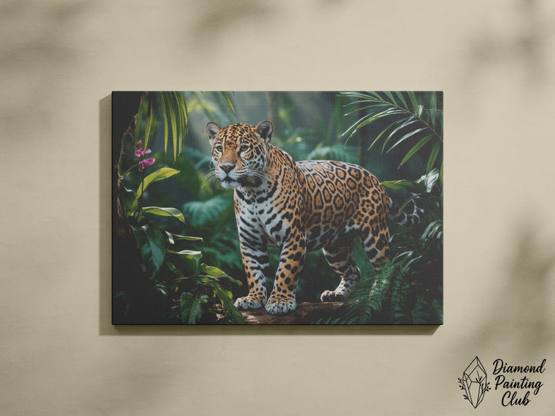 Broderie Diamant Jaguar Majestueux