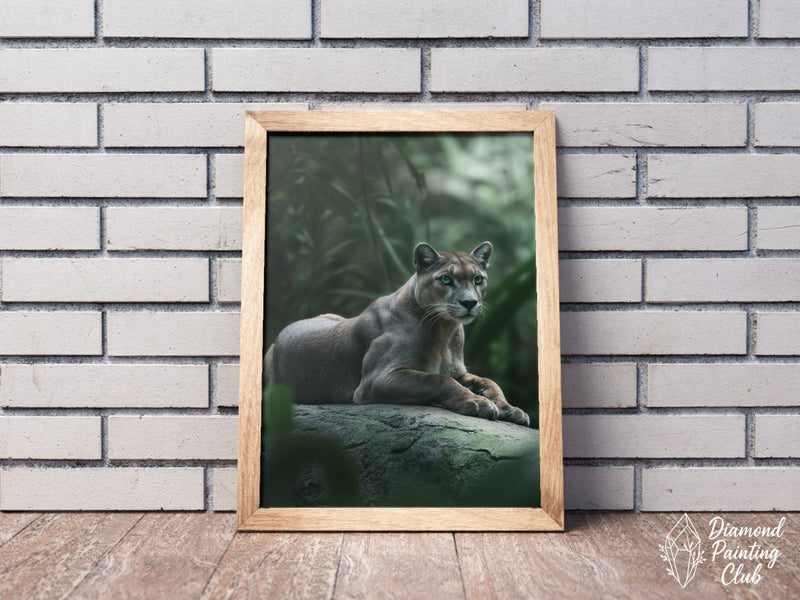 Broderie Diamant Puma Yeux Émeraude