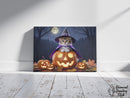 Broderie Diamant Chaton Sorcier d'Halloween