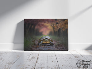 Broderie Diamant Tortue dans la Forêt d'Automne