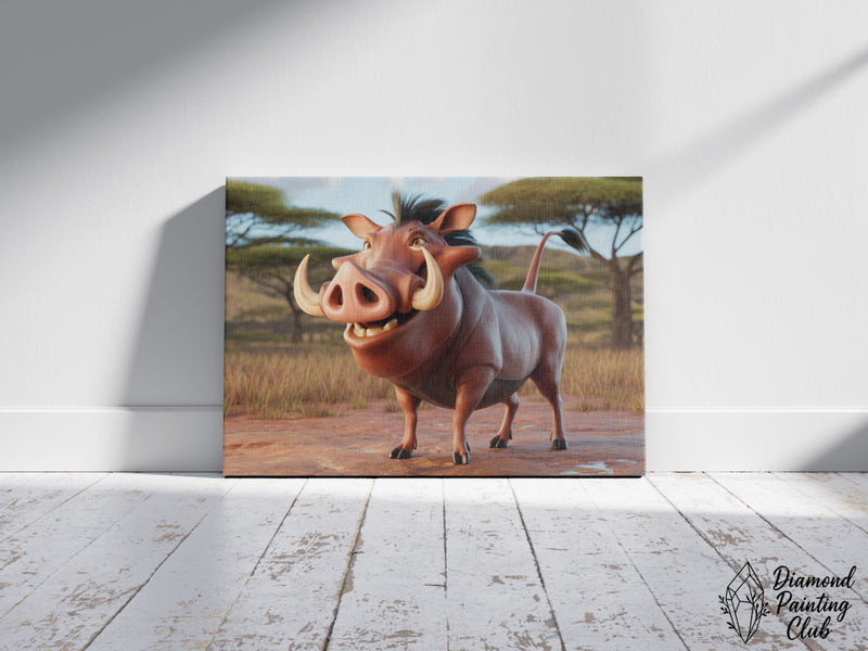 Broderie Diamant Phacochère Souriant