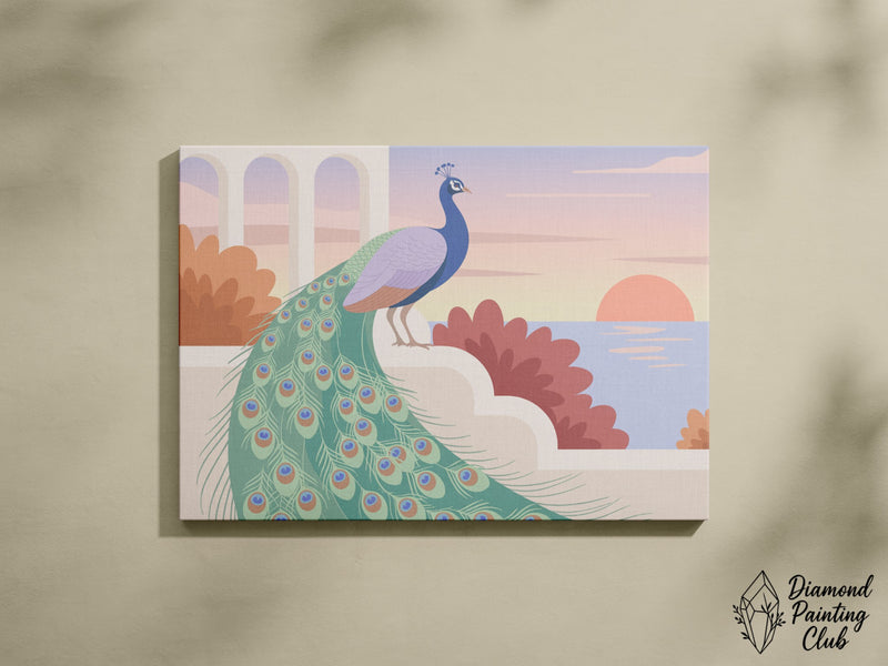 Broderie Diamant Paon Méditerranéen