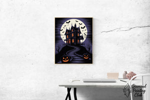 Broderie Diamant Maison Hantée d'Halloween