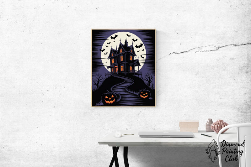 Broderie Diamant Maison Hantée d'Halloween